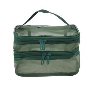 Large Capacity Visible Makeup Bag for Vacation Olive Green